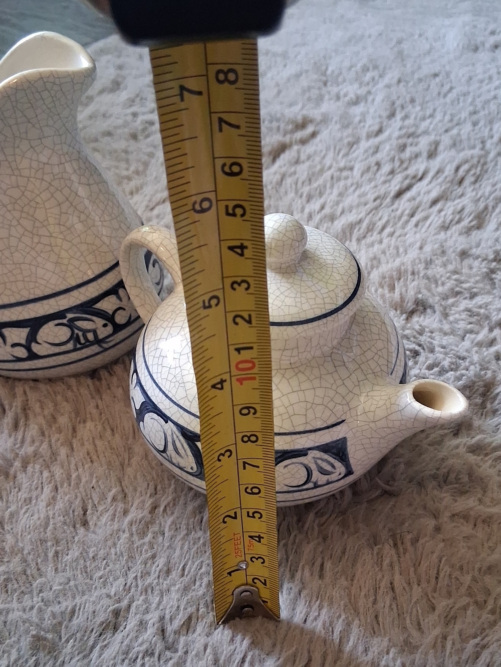 Vtg Potting Shed Dedham Pottery milk Cream/Tea Pot - Picture 3 of 5